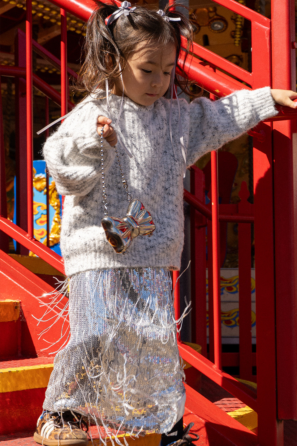 Grey Herringbone Jumper - Sailor and Sunny