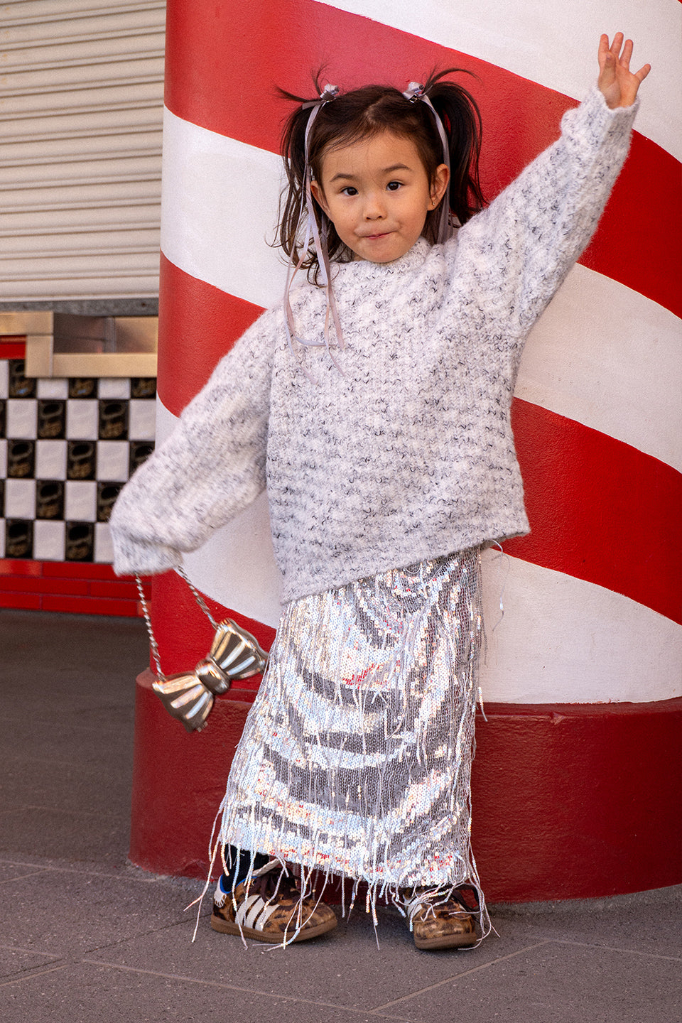 Grey Herringbone Jumper - Sailor and Sunny