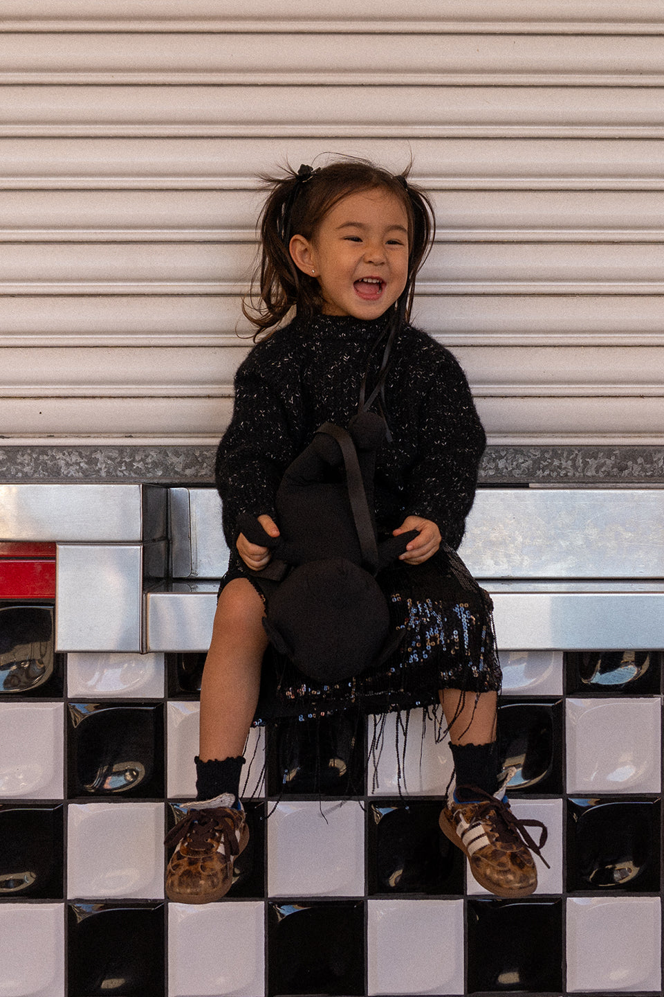Black Herringbone jumper