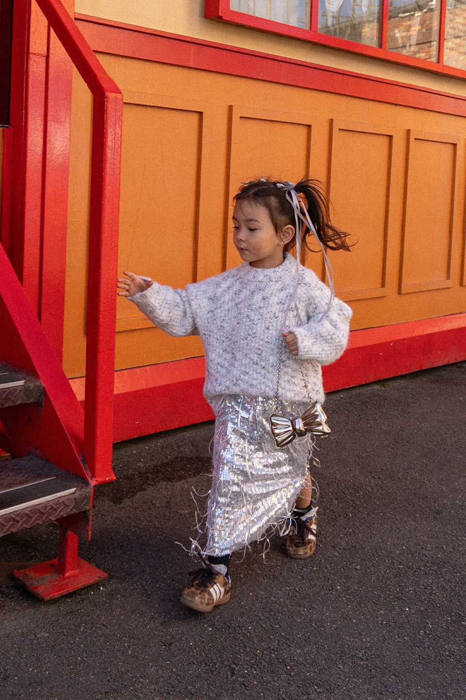 Silver Maxi Sequin Skirt