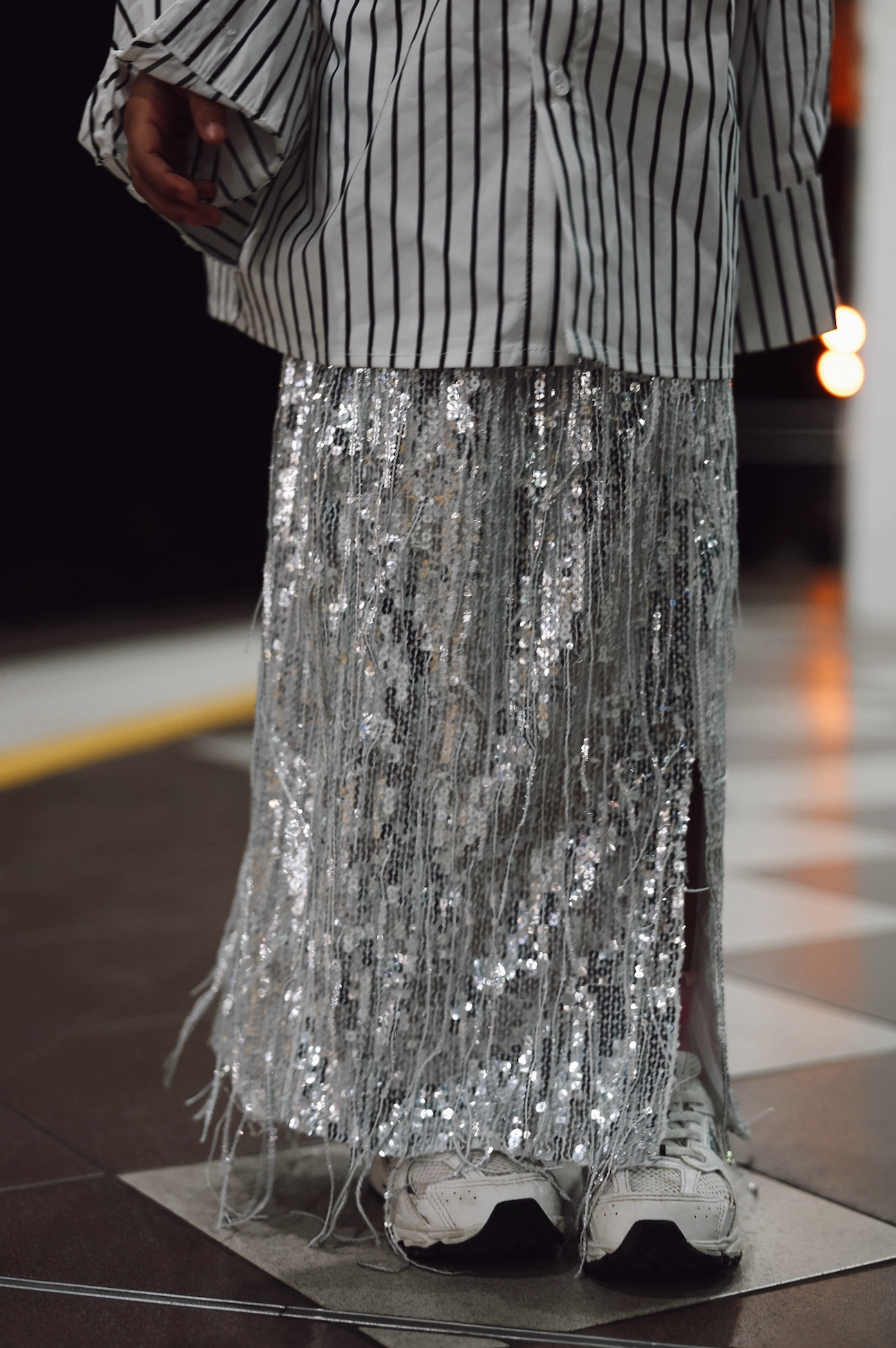 Silver Maxi Sequin Skirt - Sailor and Sunny