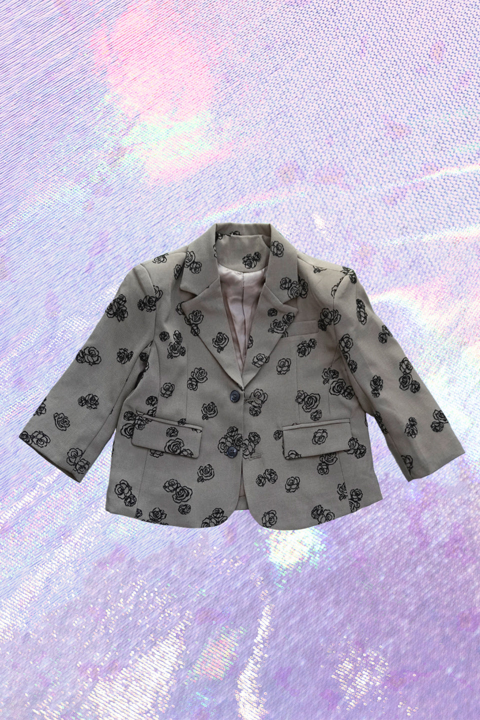 Unisex Velvet Roses Brown Blazer