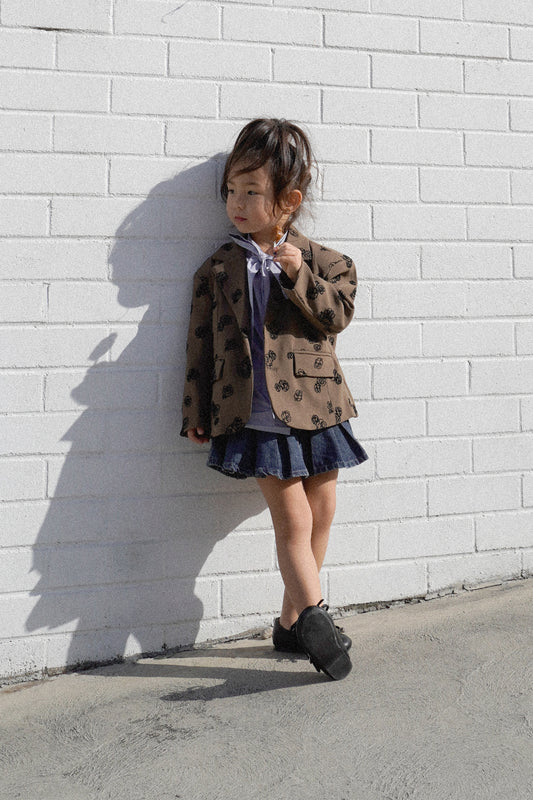 Unisex Velvet Roses Brown Blazer