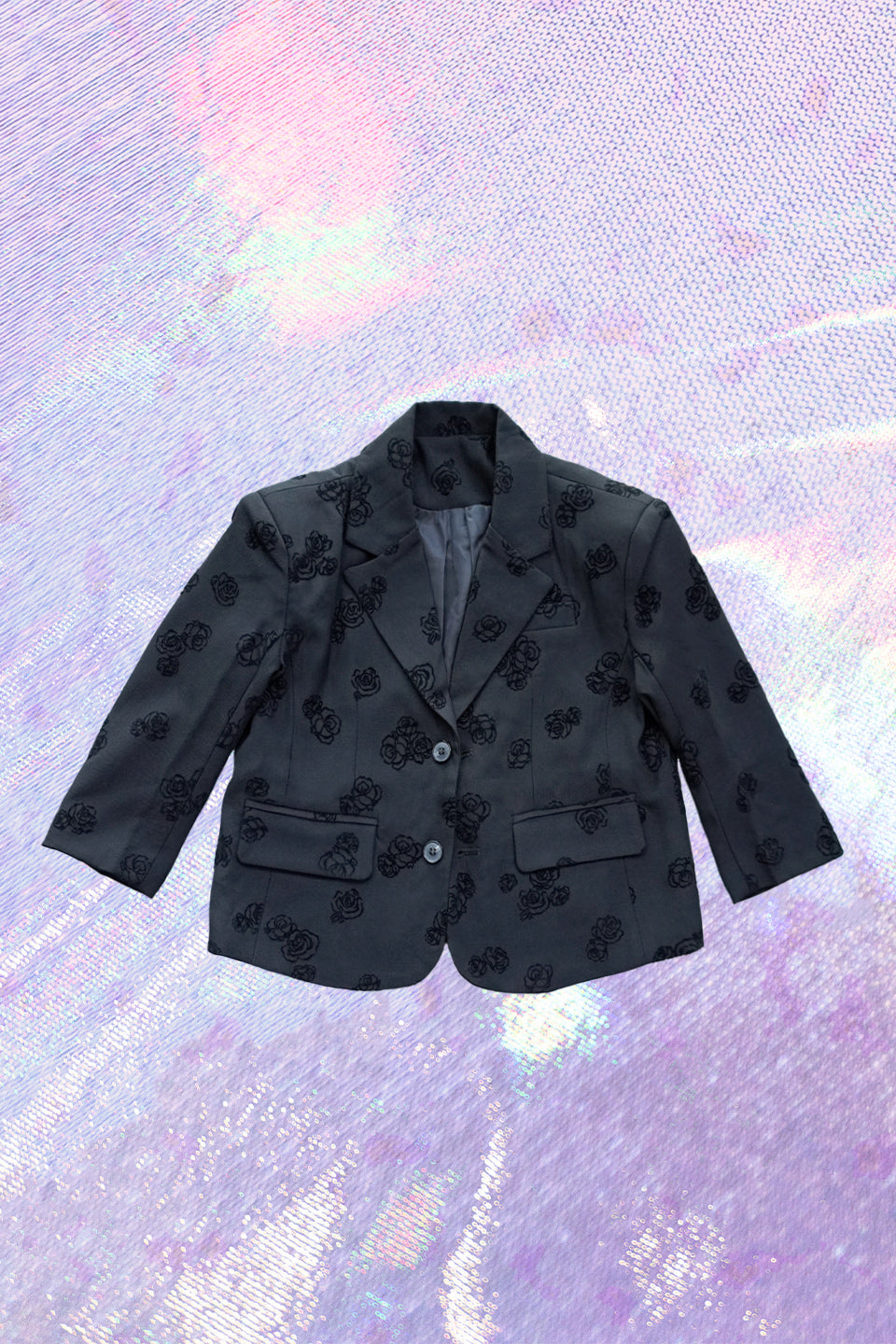 Unisex Velvet Roses Black Blazer - Sailor and Sunny