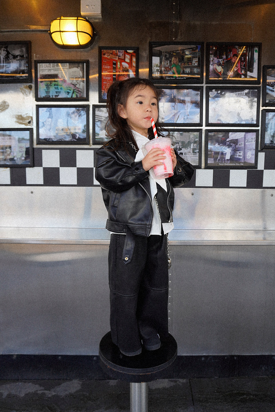 Unisex Faux Black Leather Jacket - Sailor and Sunny