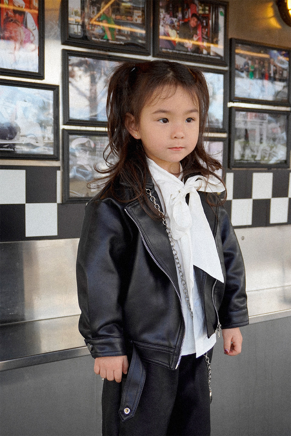 Unisex Faux Black Leather Jacket - Sailor and Sunny