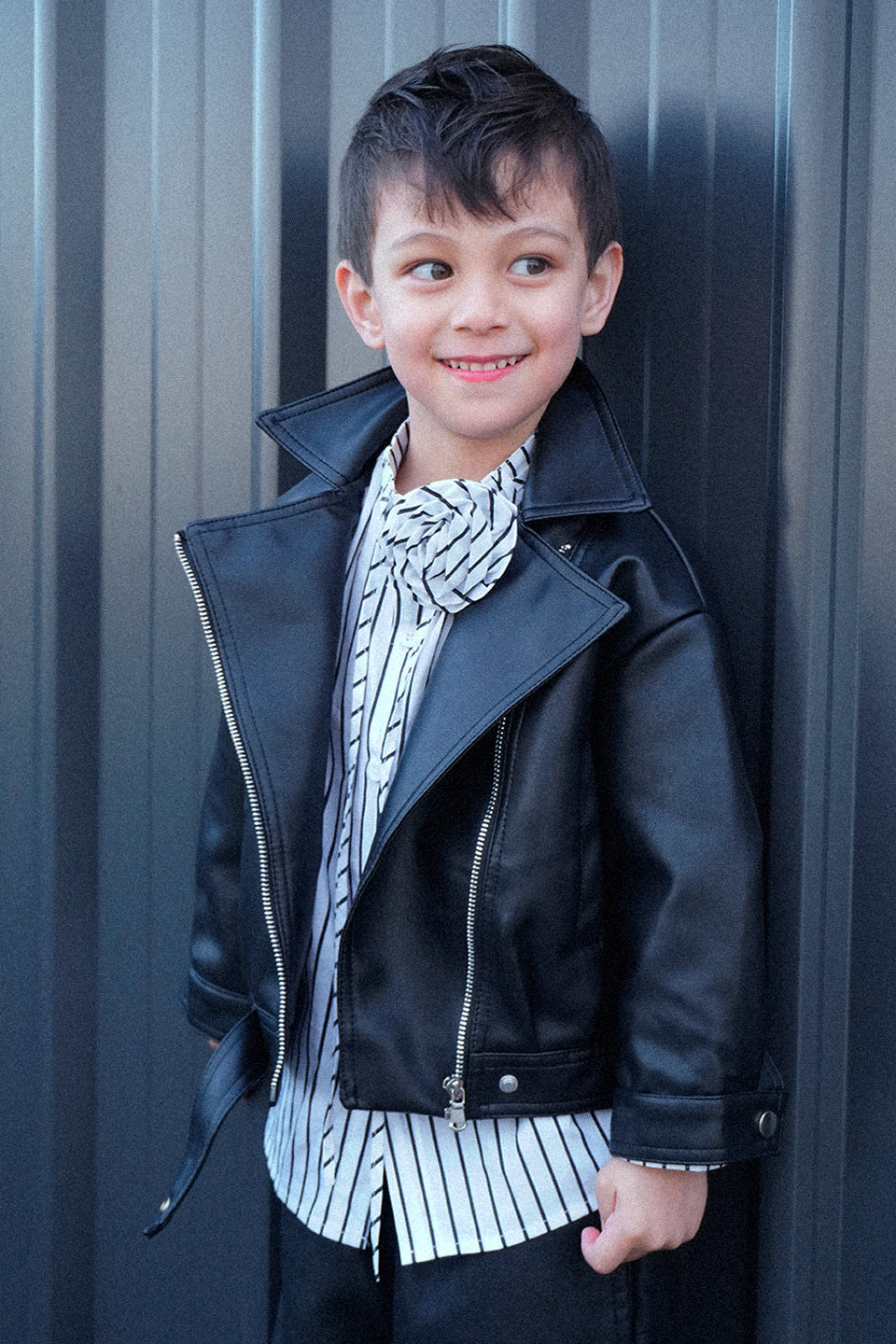 Unisex Faux Black Leather Jacket - Sailor and Sunny