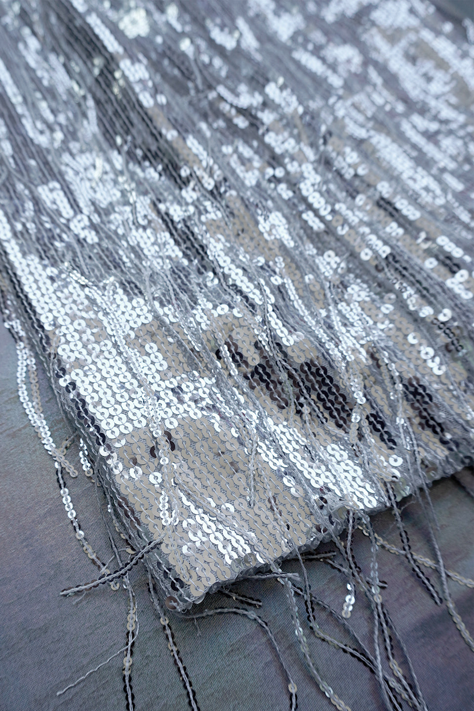 Silver Maxi Sequin Skirt
