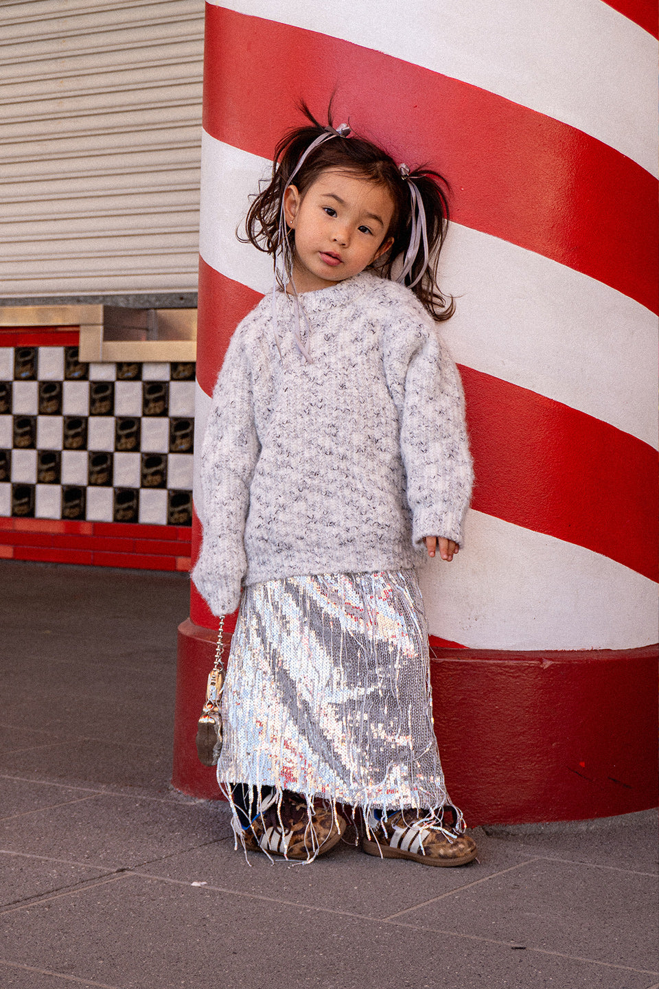 Silver Maxi Sequin Skirt