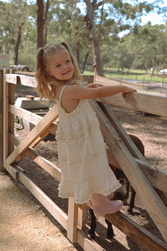 Ruffle Linen Dress