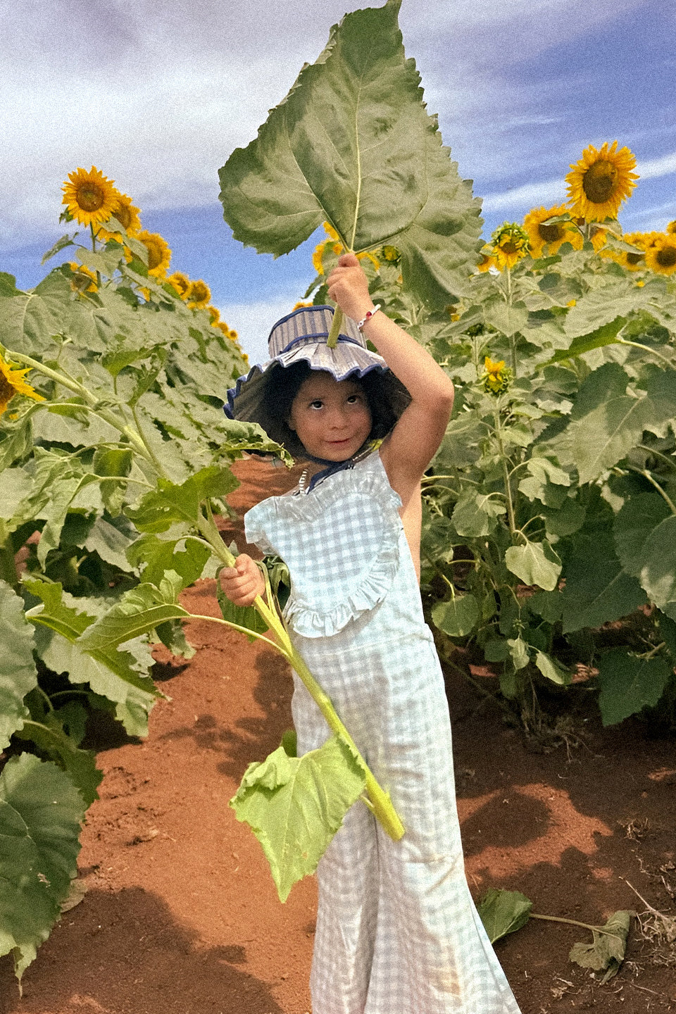 Blue Gingham Heart Overall