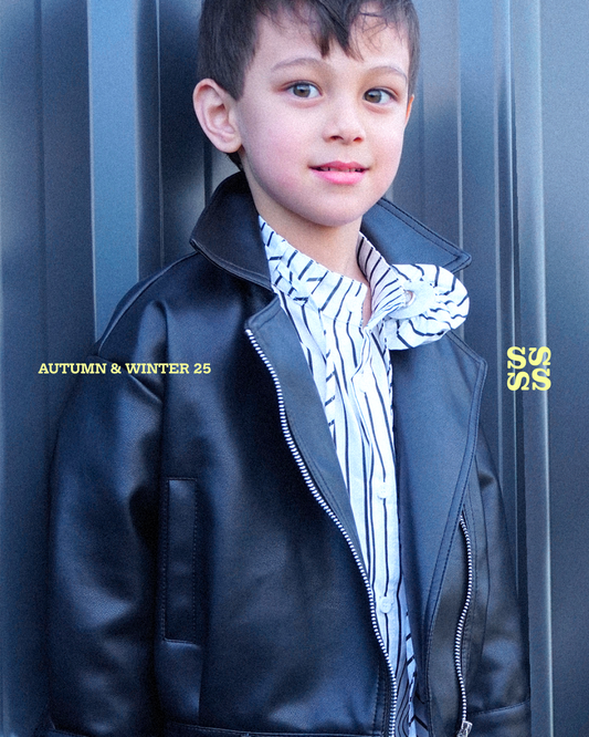 Unisex Faux Black Leather Jacket